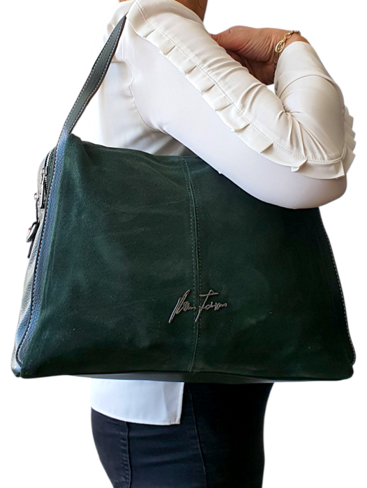 Geanta Dama Piele Naturala Verde Faby G04506 [5]