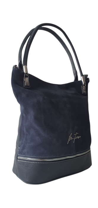 Geanta Dama Piele Naturala Bleumarin Alina G04120 [4]