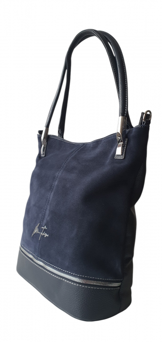 Geanta Dama Piele Naturala Bleumarin Alina G04120 [5]