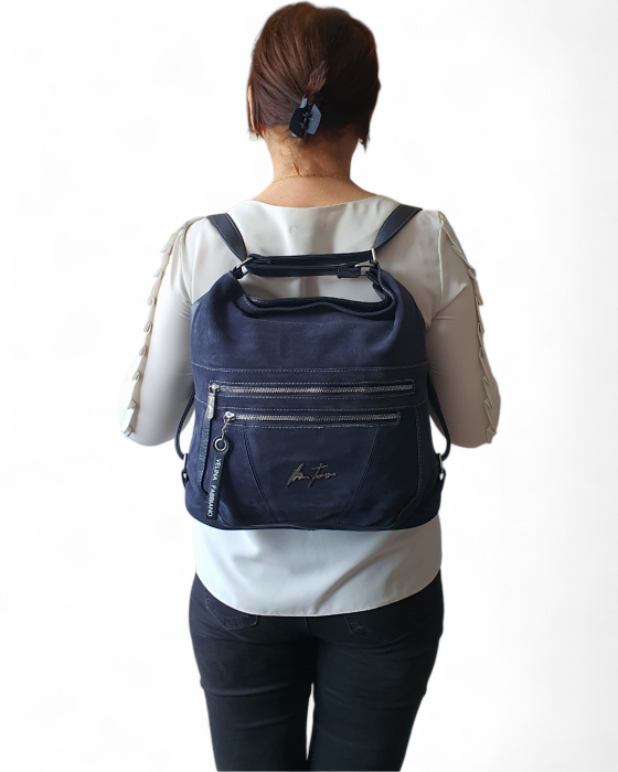 Geanta-Rucsac Dama Piele Naturala Bleumarin Iulia  V. Fabbiano G04744 [7]