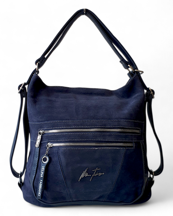 Geanta-Rucsac Dama Piele Naturala Bleumarin Iulia  V. Fabbiano G04744 [2]