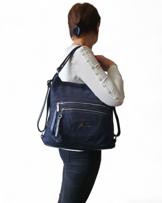 Geanta-Rucsac Dama Piele Naturala Bleumarin Iulia  V. Fabbiano G04744 [6]