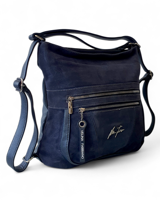 Geanta-Rucsac Dama Piele Naturala Bleumarin Iulia  V. Fabbiano G04744 [3]