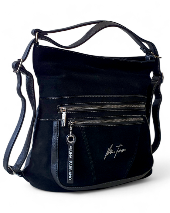 Geanta-Rucsac Dama Piele Naturala Negru Iulia V. Fabbiano G04745 [3]