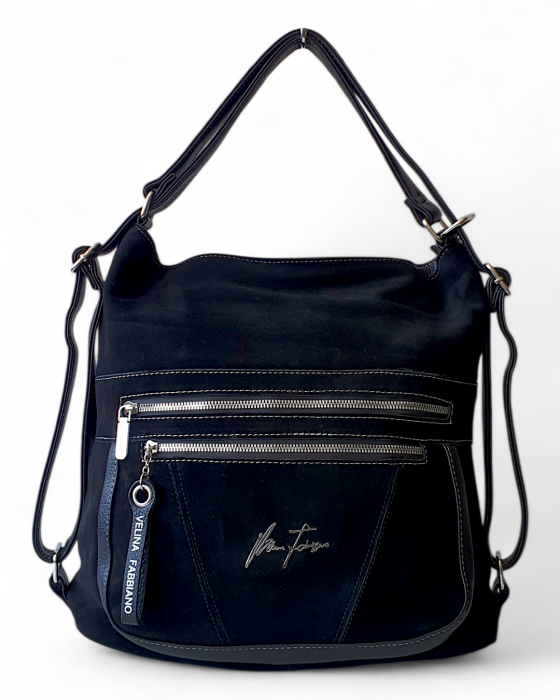 Geanta-Rucsac Dama Piele Naturala Negru Iulia V. Fabbiano G04745 [2]