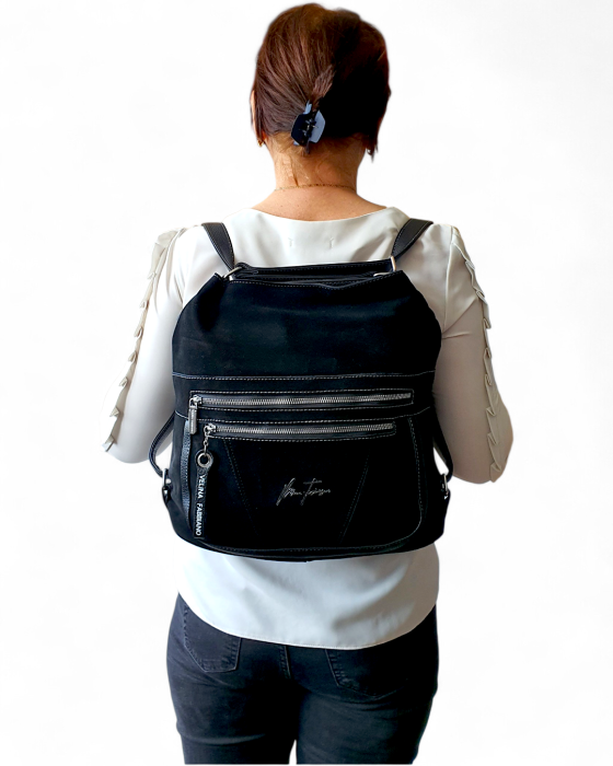 Geanta-Rucsac Dama Piele Naturala Negru Iulia V. Fabbiano G04745 [6]