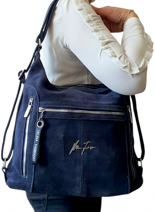 Geanta-Rucsac Dama Piele Naturala Bleumarin Rita G04347 [7]