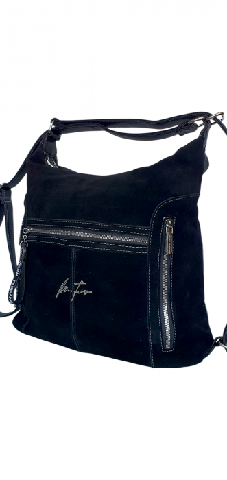 Geanta-Rucsac Dama Piele Naturala Neagra Rita G04349 [3]