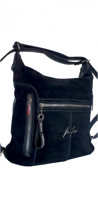 Geanta-Rucsac Dama Piele Naturala Neagra Rita G04349 [2]