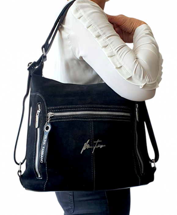 Geanta-Rucsac Dama Piele Naturala Neagra Rita G04349 [6]