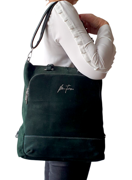 Geanta-Rucsac Dama Piele Naturala Verde Mada G04548 [8]