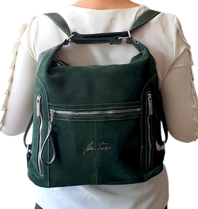 Geanta-Rucsac Dama Piele Naturala Verde Rita G04348 [7]