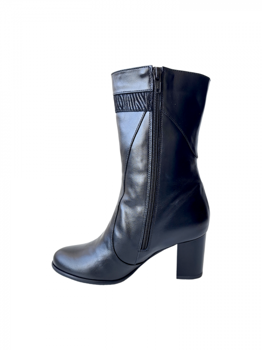 Ghete Dama Piele Naturala Moda Prosper Negre Enaida D03036 [3]