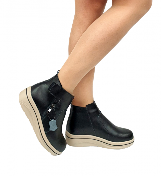 Ghete Dama Piele Naturala Negre Casiopea D02957 [2]