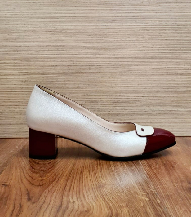 Pantofi cu toc Piele Naturala Bej Moda Prosper Simina D02649 [4]