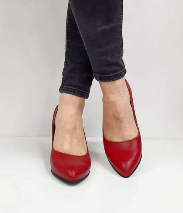 Pantofi cu toc Piele Naturala Perlla Grena Beatriz D02654 [6]