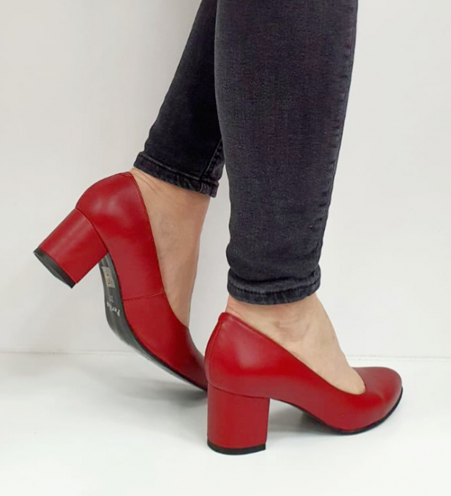 Pantofi cu toc Piele Naturala Perlla Grena Beatriz D02654 [7]