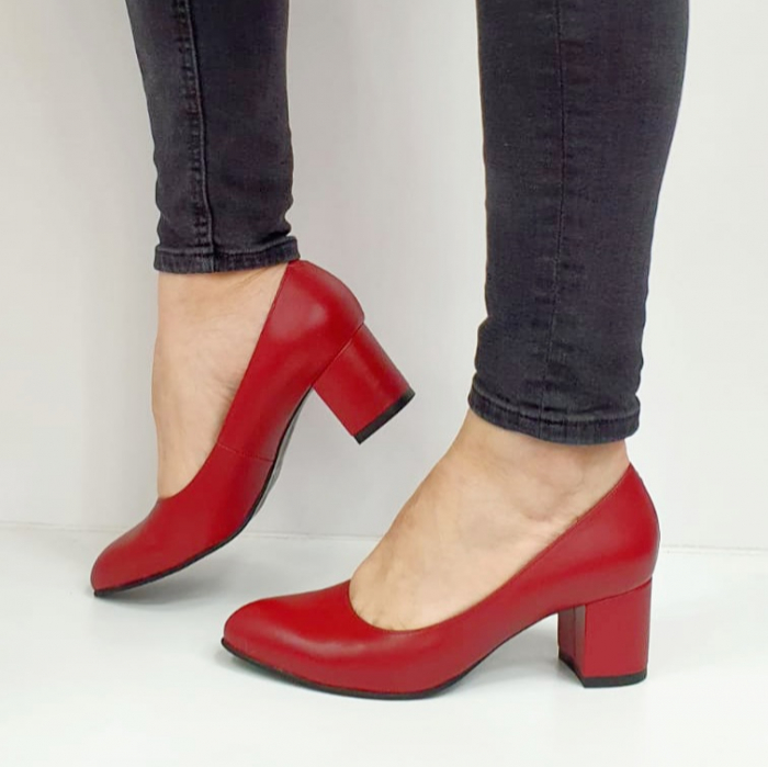 Pantofi cu toc Piele Naturala Perlla Grena Beatriz D02654 [9]