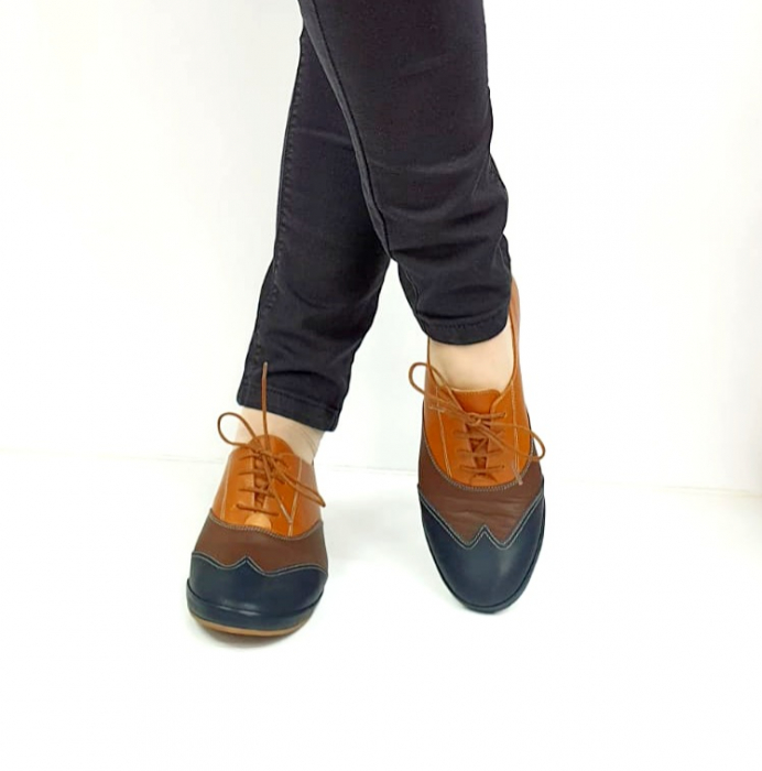 Pantofi Casual Piele Naturala Bleumarin Pass Colection Eluise D02699 [7]
