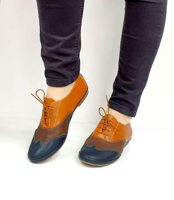 Pantofi Casual Piele Naturala Bleumarin Pass Colection Eluise D02699 [9]