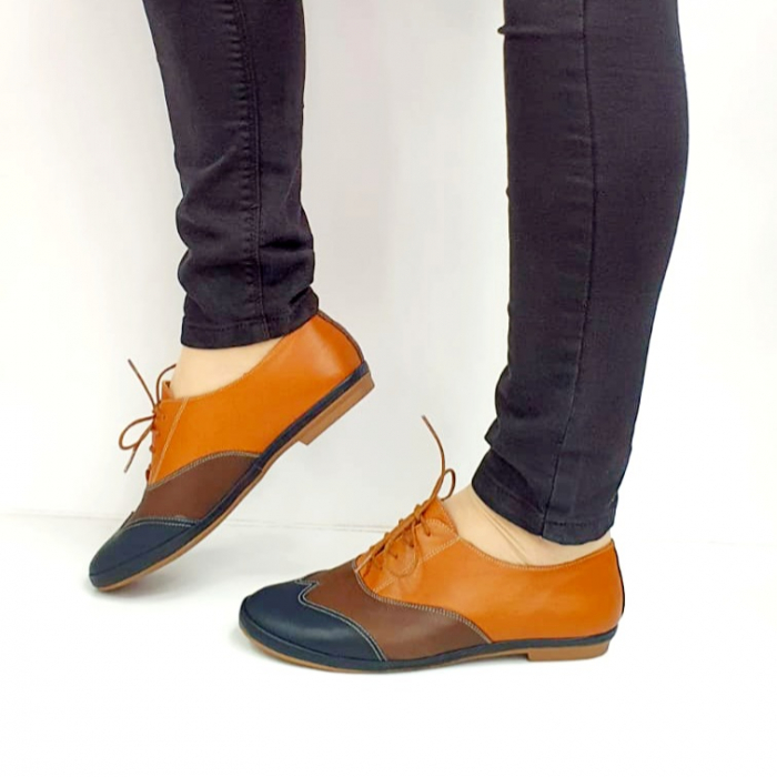 Pantofi Casual Piele Naturala Bleumarin Pass Colection Eluise D02699 [10]