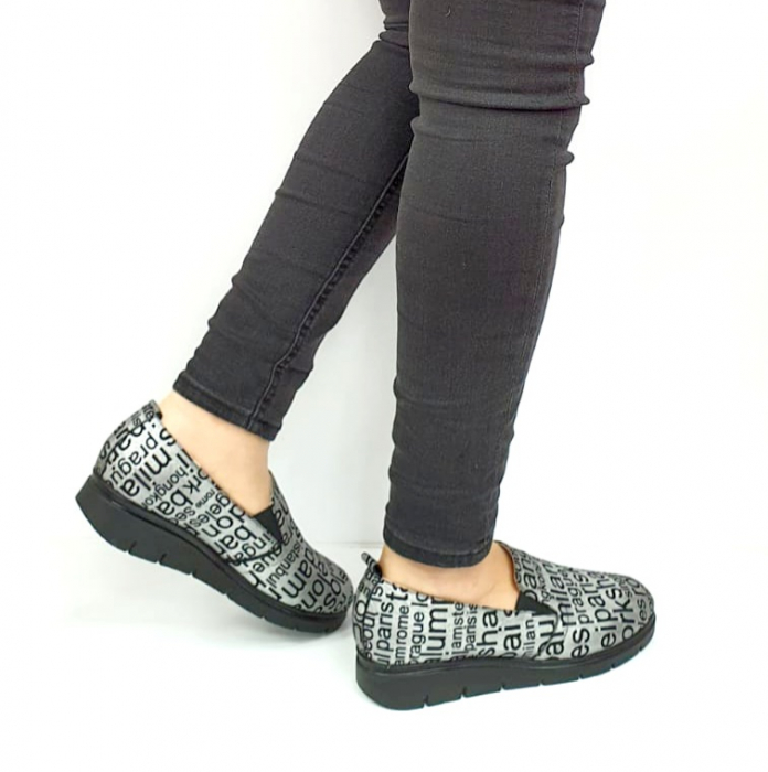 Pantofi Casual Piele Naturala Argintii Matheo Deborah D02726 [4]