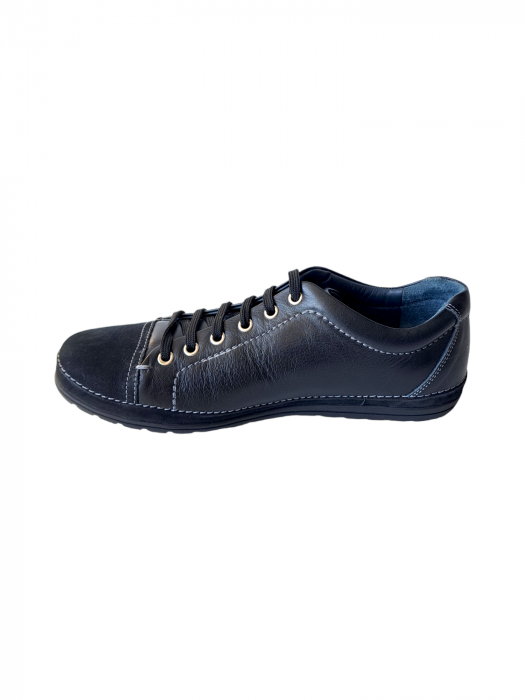 Pantofi Casual Barbati Piele Naturala Gitanos Negri Stelian B00231 [3]