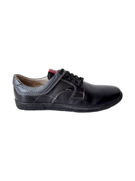 Pantofi Casual Barbati Piele Naturala Gitanos Negri Vitalie B00220 [2]