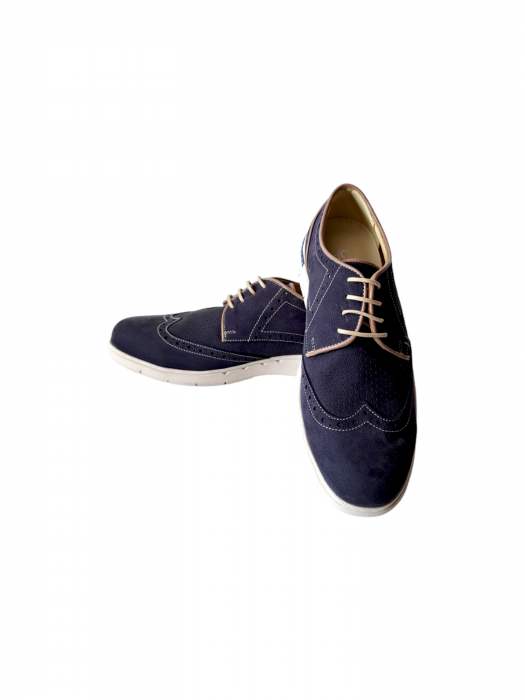 Pantofi Casual Barbati Piele Naturala Otter Bleumarin Nicolai B00215 [4]