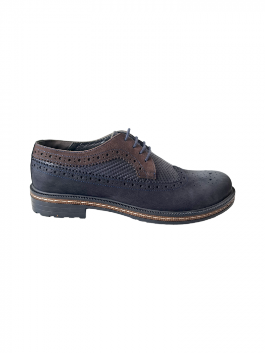Pantofi Casual Barbati Piele Naturala Otter Bleumarin Pavel B00213 [2]