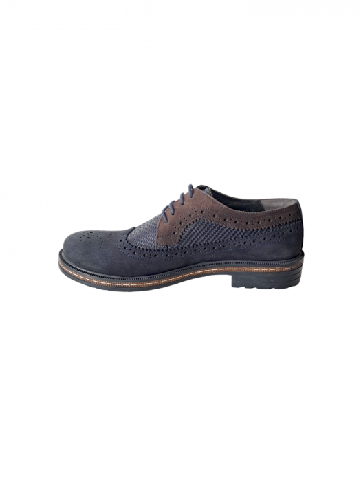 Pantofi Casual Barbati Piele Naturala Otter Bleumarin Pavel B00213 [3]