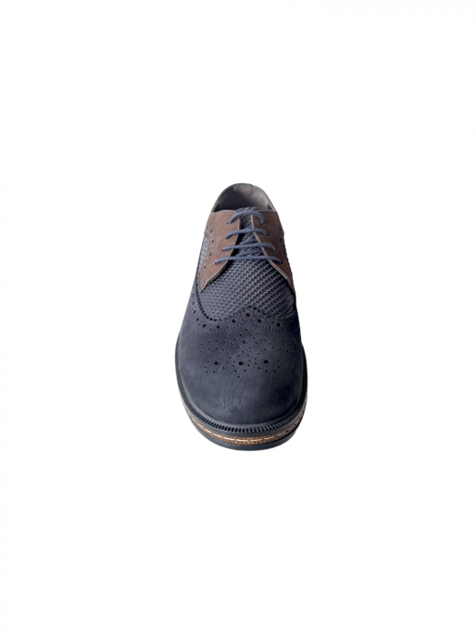 Pantofi Casual Barbati Piele Naturala Otter Bleumarin Pavel B00213 [4]