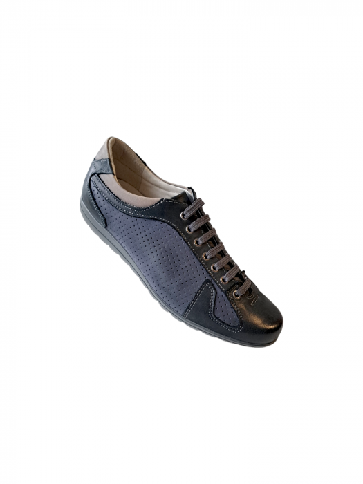 Pantofi Casual Piele Naturala Gitanos Bleumarin Anda D02978 [4]