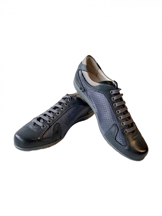 Pantofi Casual Piele Naturala Gitanos Bleumarin Anda D02978 [2]