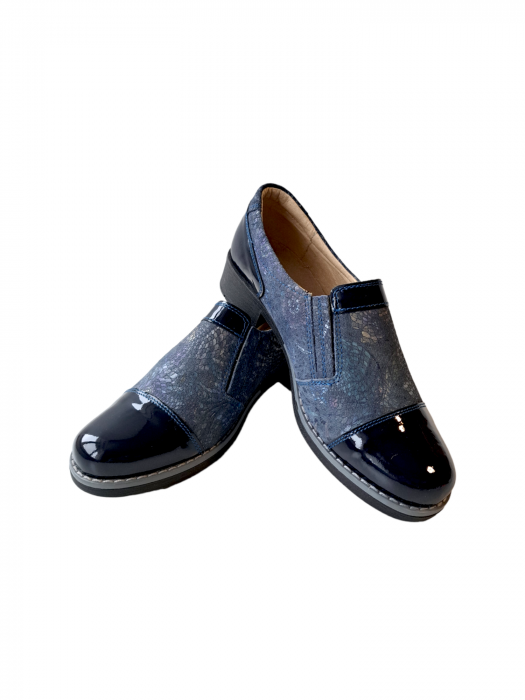 Pantofi Casual Piele Naturala Nicolis Bleumarin Lucille D02982 [2]