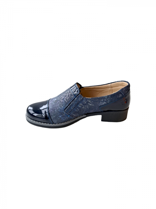 Pantofi Casual Piele Naturala Nicolis Bleumarin Lucille D02982 [4]