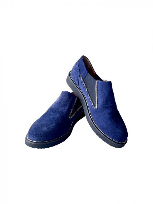 Pantofi Casual Piele Naturala Prego Bleumarin Delia D03098 [2]
