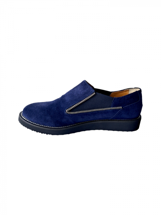 Pantofi Casual Piele Naturala Prego Bleumarin Delia D03098 [4]