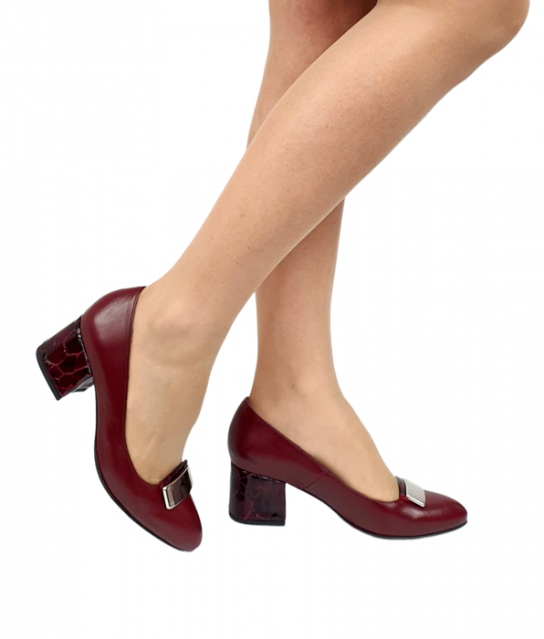 Pantofi cu toc Piele Naturala Grena Moda Prosper Agapia D02949 [2]