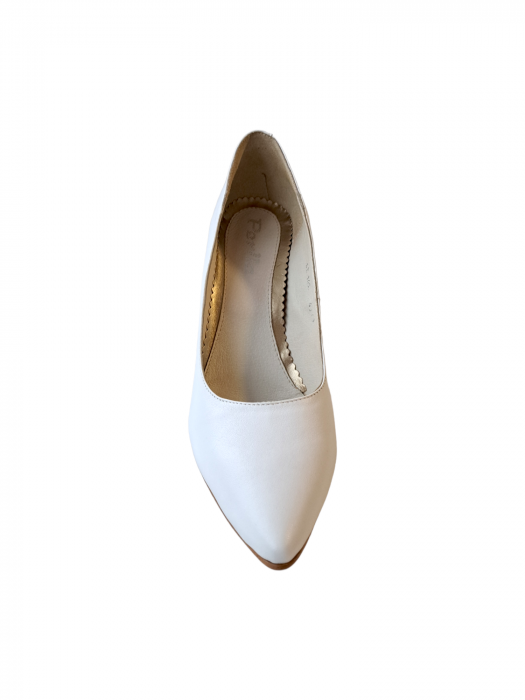 Pantofi cu toc Piele Naturala Perlla Albi Alyona D02989 [4]
