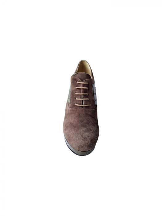 Pantofi cu toc Piele Naturala Perlla Kaki Bibiana D03061 [4]