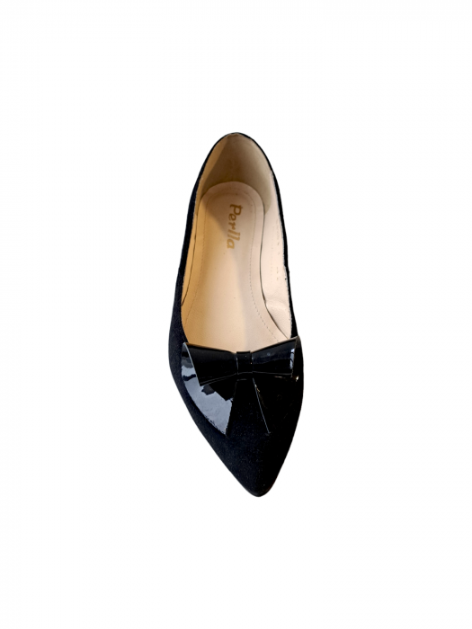 Pantofi cu toc Piele Naturala Perlla Negri Zerina D02990 [4]