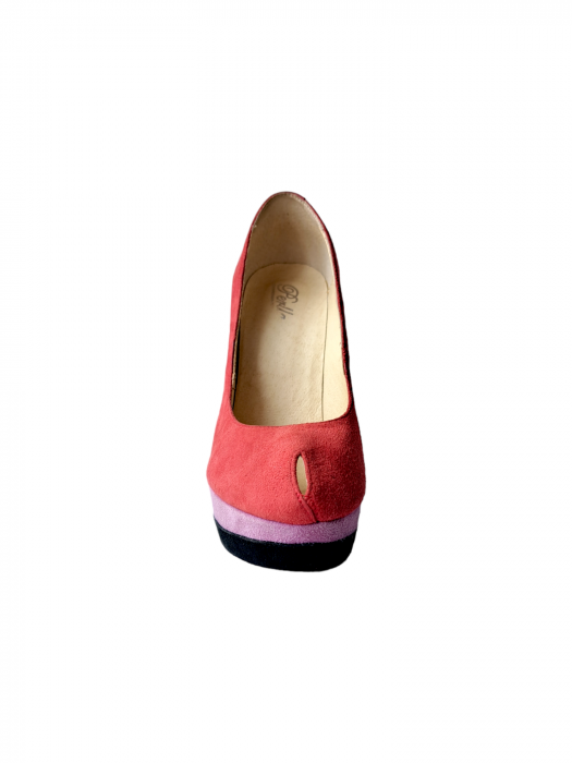 Pantofi cu toc Piele Naturala Perlla Roz Anabel D03059 [4]