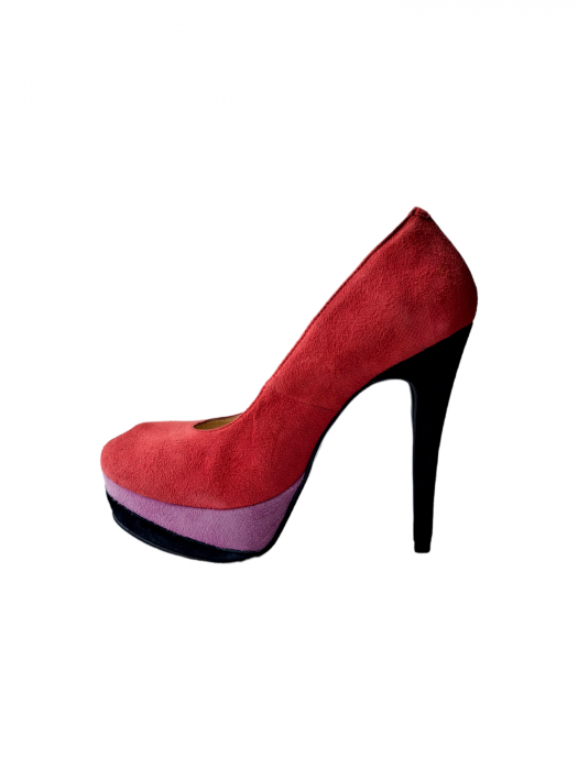 Pantofi cu toc Piele Naturala Perlla Roz Anabel D03059 [3]