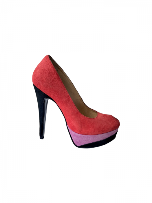 Pantofi cu toc Piele Naturala Perlla Roz Anabel D03059 [2]