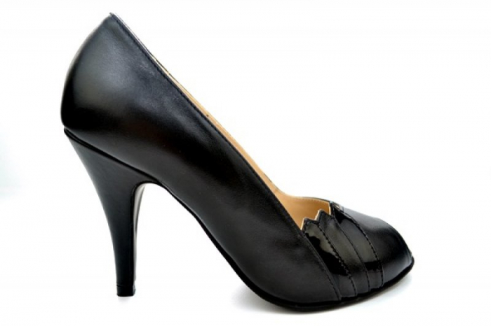 Pantofi cu toc Piele Naturala Negri Guban Brunella D01147 [2]