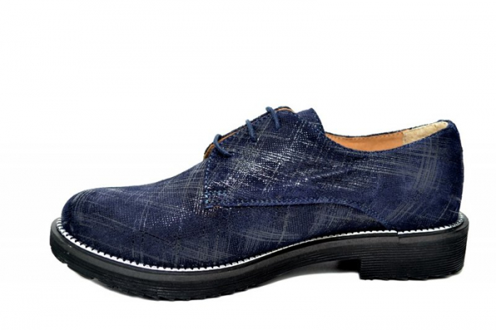 Pantofi Oxford Piele Naturala Prego Bleumarin Orana D01742 [2]