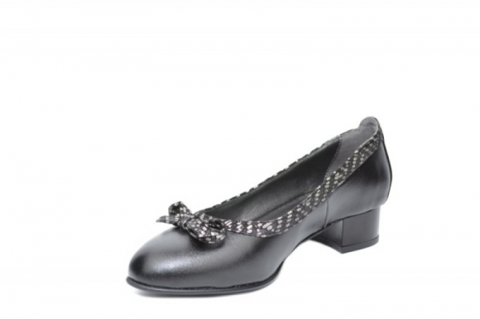 Pantofi cu toc Piele Naturala Negri Moda Prosper Adina D01909 [3]