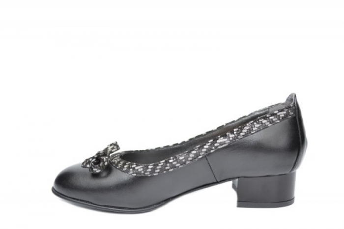 Pantofi cu toc Piele Naturala Negri Moda Prosper Adina D01909 [2]