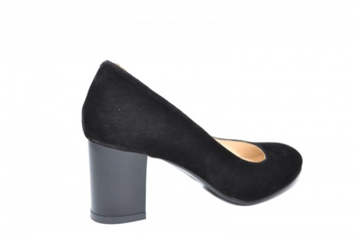 Pantofi cu toc Piele Naturala Perlla Negri Auila D01920 [4]